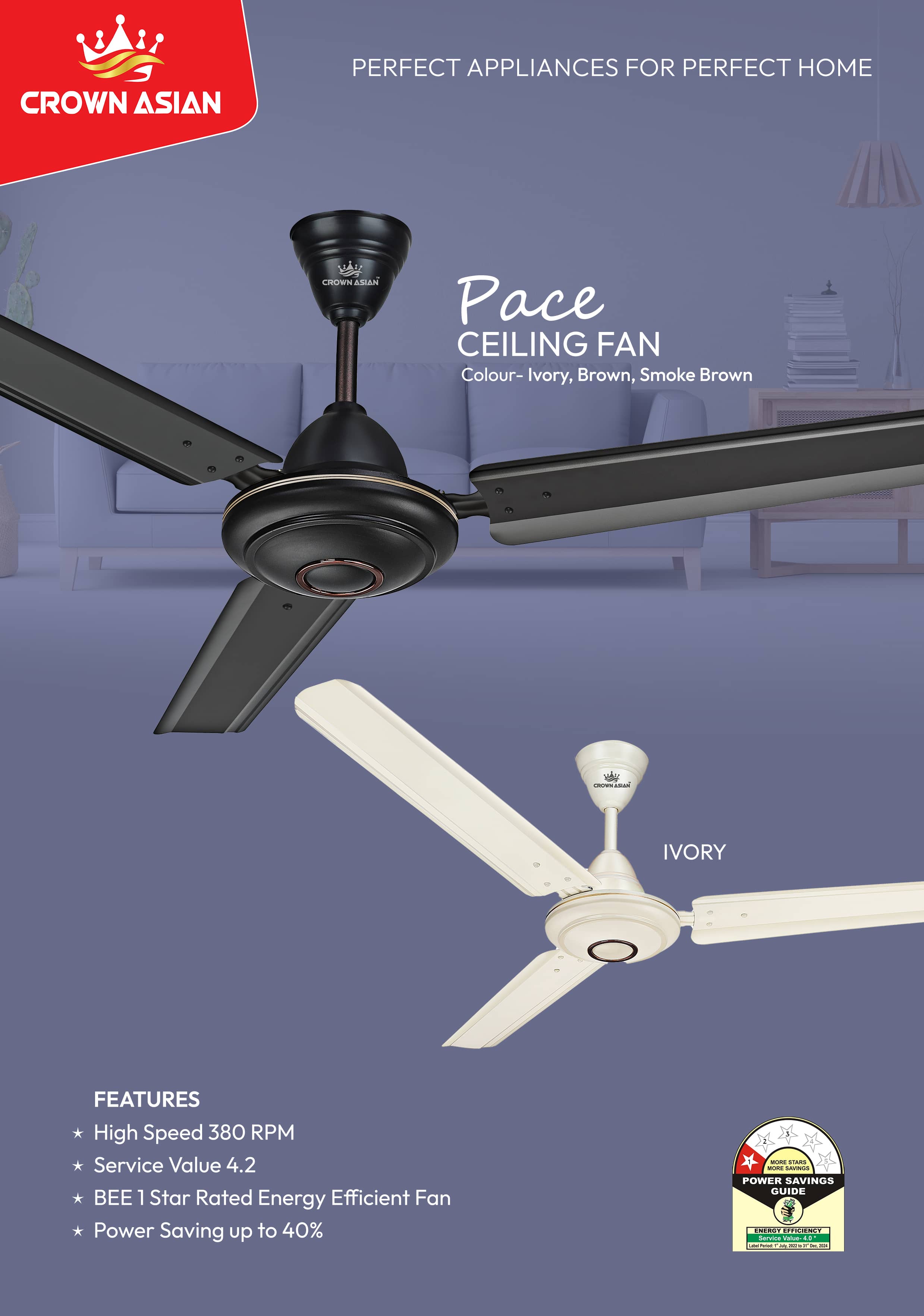 Crown Asian Pace Ceiling Fan